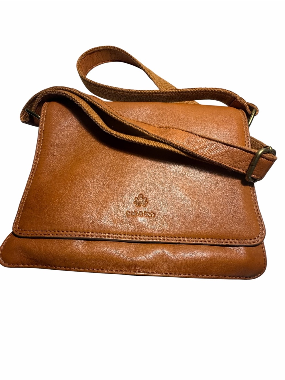 Oak & Tan Leather Crossbody Bag - Picture 2 of 16